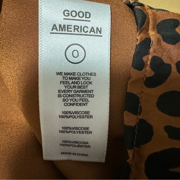 Good American Corset Puff Sleeve Midi Dress in Chai Leopard Print - Size 0/XS - Picture 8 of 10